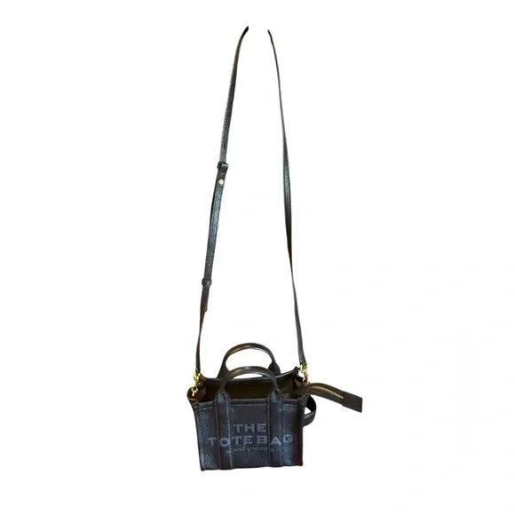 Marc Jacobs Black Leather The Tote Bag Crossbody Bag - Picture 9 of 15